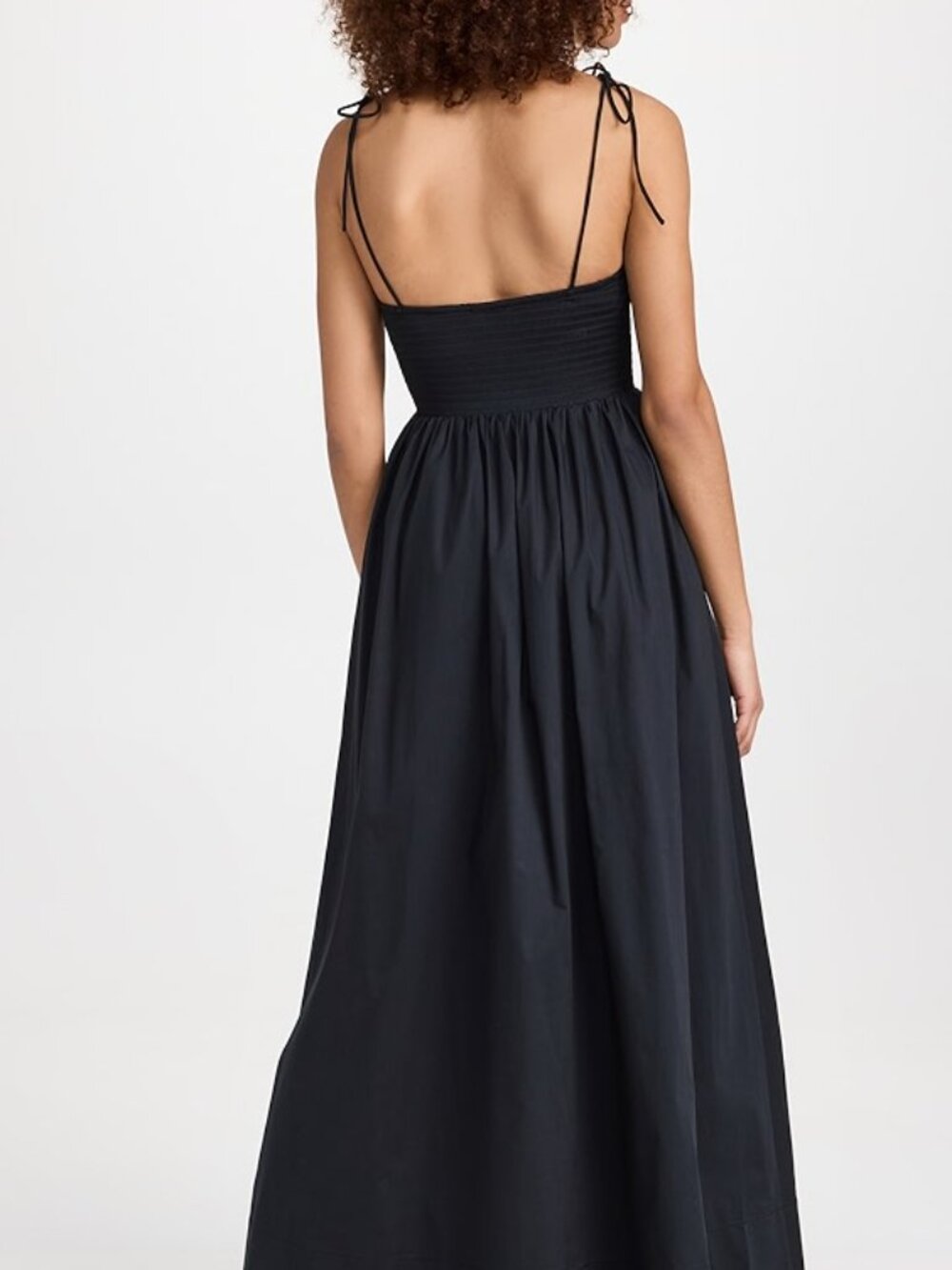 Staud Landry Shoulder-Tie Smocked Maxi Dress Size L NWT - Picture 4 of 16